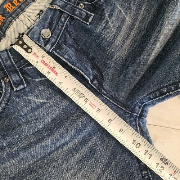 Rock Revival Sasha Embellished Bootcut Jeans Womens 30 Fleur de lis - Picture 6 of 9